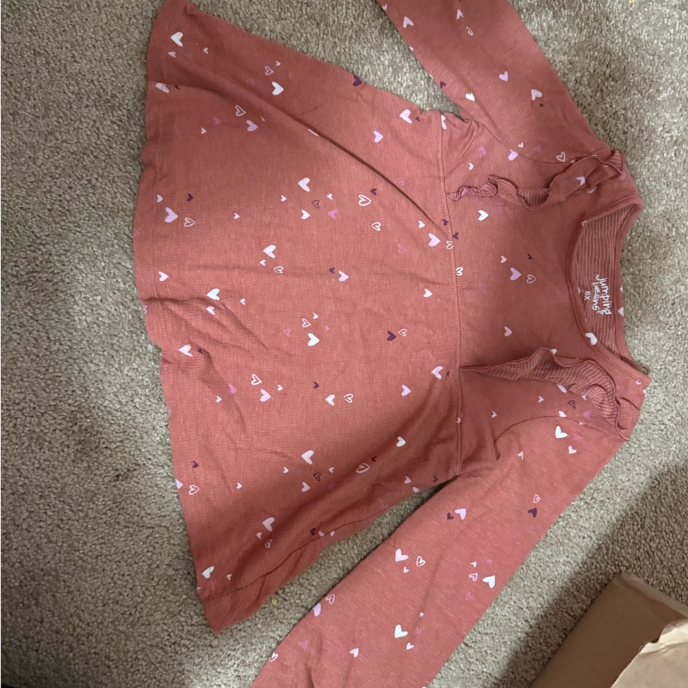 Girls' Heart Pattern Long Sleeve Dress